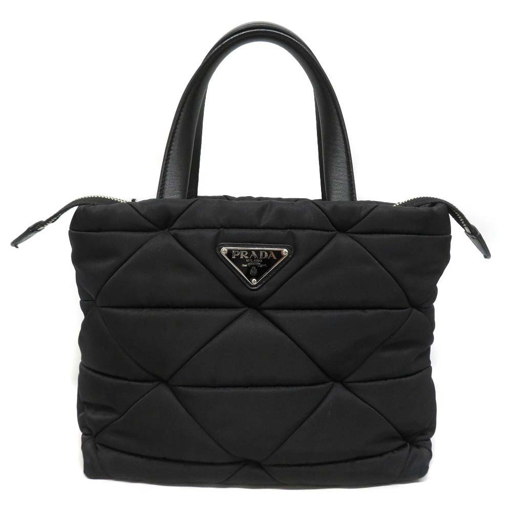 Prada Padded Quilted Tote Bag Black